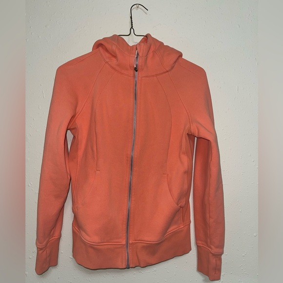 Lululemon Scuba Hoodie Size 8 Salmon Pink/Coral/Orange - Picture 1 of 4